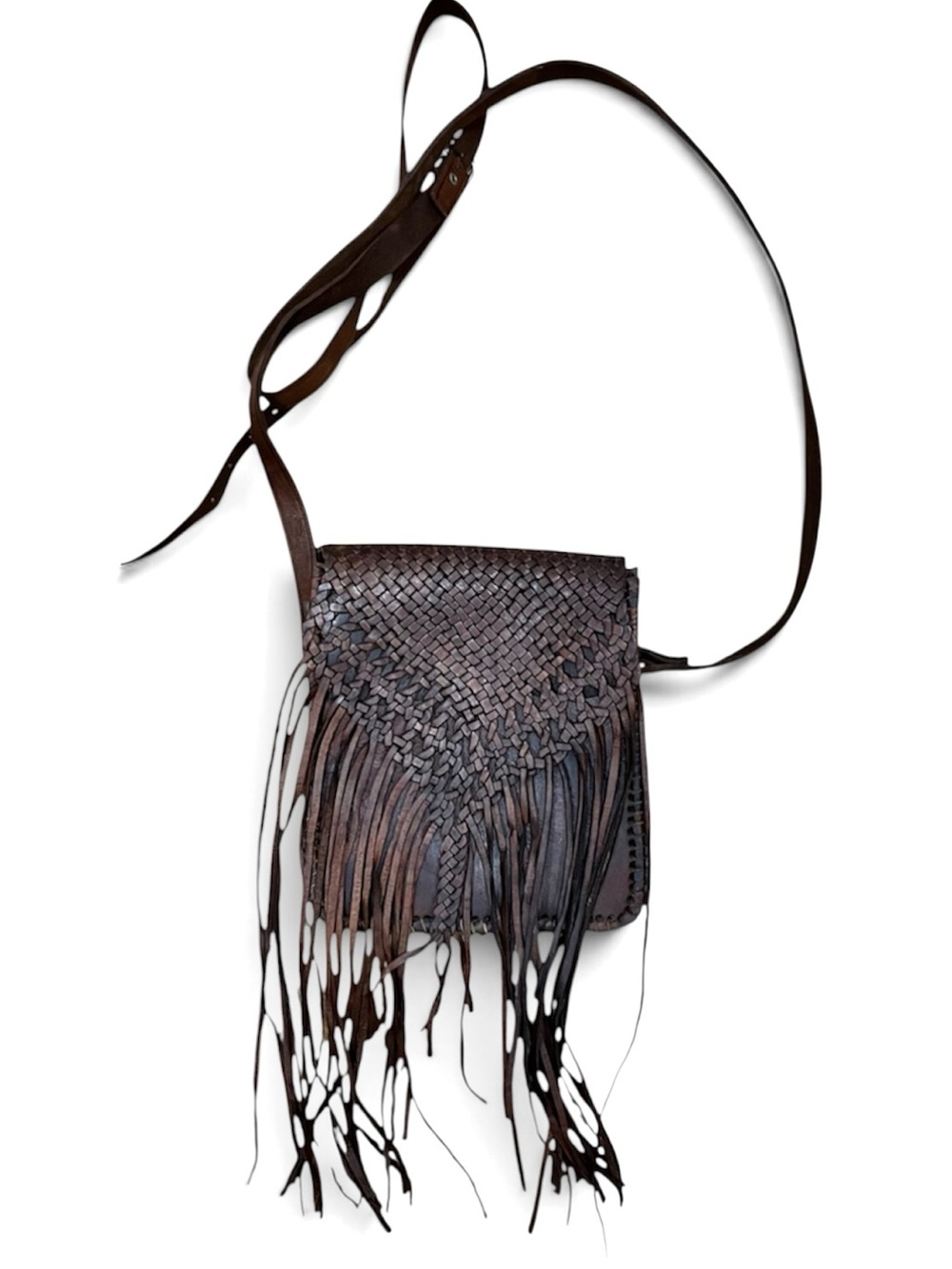 Boho Leather Fringe Crossbody